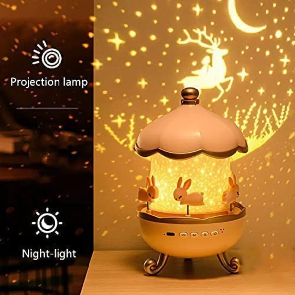 Kawaii Bunny Night Light – Rotating Lamp Projector - Hey Trend