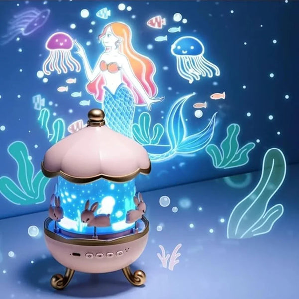Kawaii Bunny Night Light – Rotating Lamp Projector - Hey Trend