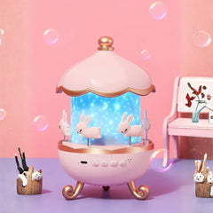 Kawaii Bunny Night Light – Rotating Lamp Projector - Hey Trend