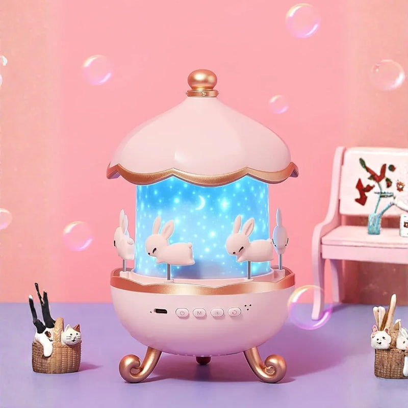 Kawaii Bunny Night Light – Rotating Lamp Projector - Hey Trend