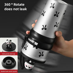 Cute Panda Tumbler – Leakproof Steel Cup with Straw - Hey Trend