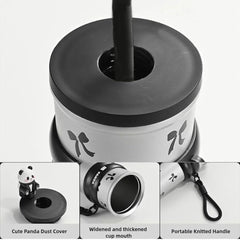 Cute Panda Tumbler – Leakproof Steel Cup with Straw - Hey Trend