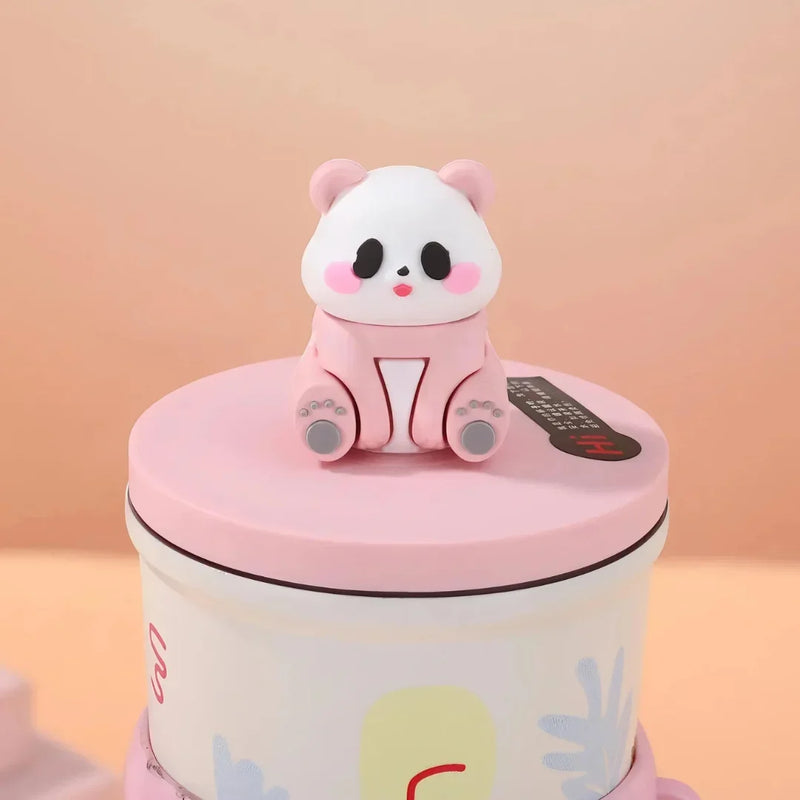 Cute Panda Tumbler – Leakproof Steel Cup with Straw - Hey Trend