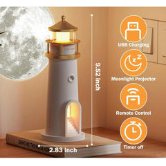 Lighthouse Home Decor Lamp – Ambient Glow + Projector - Hey Trend