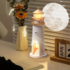 Lighthouse Home Decor Lamp – Ambient Glow + Projector - Hey Trend