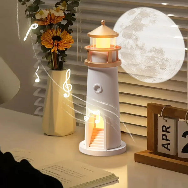 Lighthouse Home Decor Lamp – Ambient Glow + Projector - Hey Trend