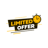Limited offer banner with a clock icon on a white background