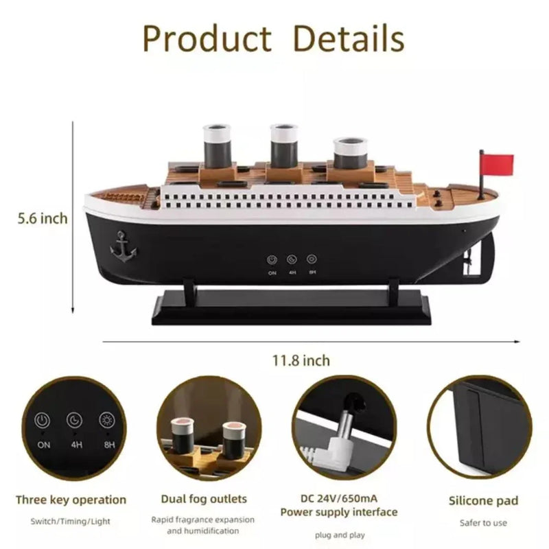 Titanic Ship Diffuser – LED Mist Humidifier for Home Decor - Hey Trend