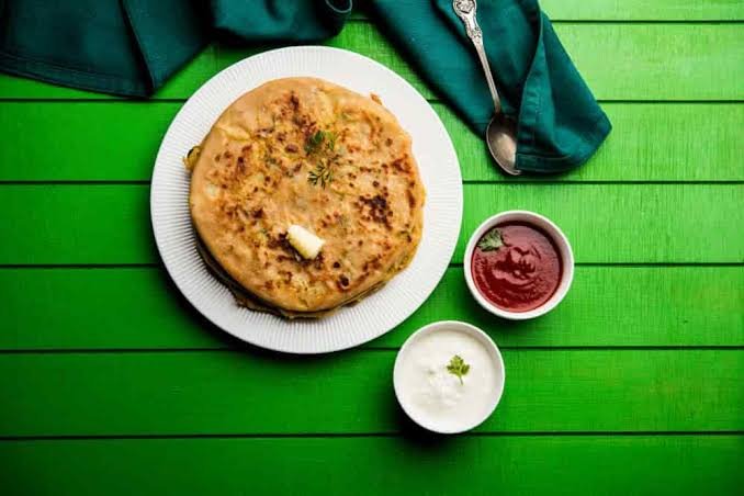 Chaat and parathas street food Delhi